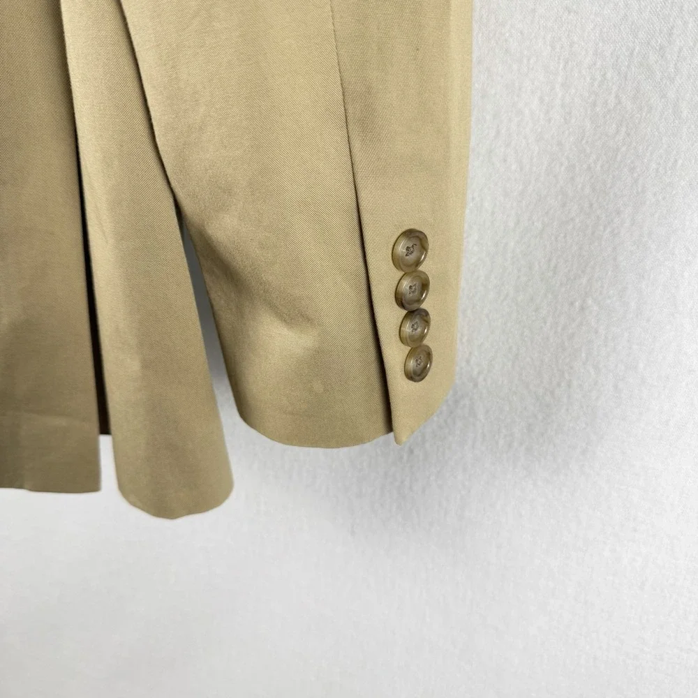 JCrew Ludlow Mens Blazer Tan 100% Italian Cotton Larusmiani Sz 38R Sport Coat